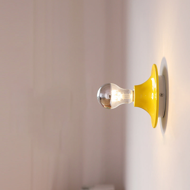 Modern Mid-Century UFO Shape Iron 1-Light Wall Sconce Lamp For Bedroom