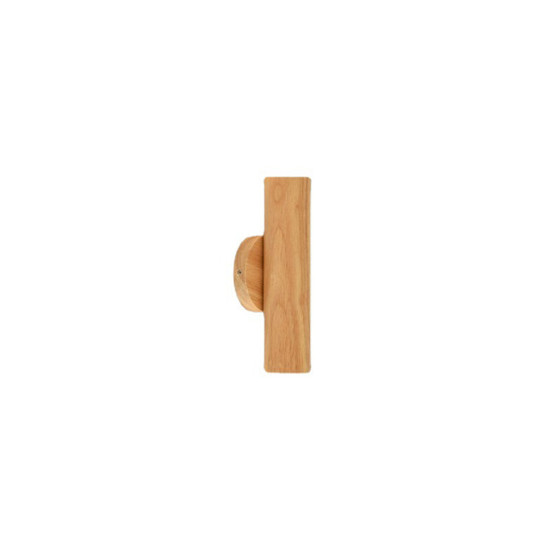 Contemporary Nordic Rotatable Cylindrical Wood LED Wall Sconce Lamp For Living Room