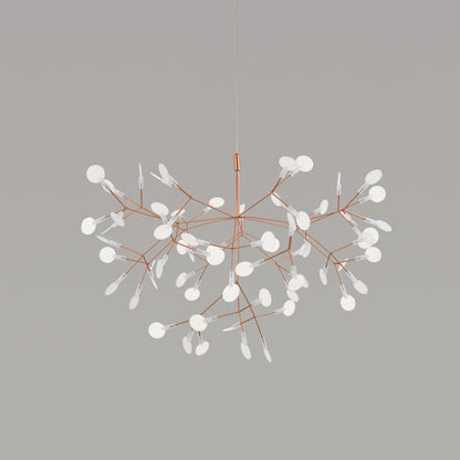 Contemporary Creative Round Branch Firefly Acrylic Stainless Steel LED Chandelier For Bedroom