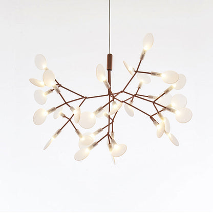 Contemporary Creative Round Branch Firefly Acrylic Stainless Steel LED Chandelier For Bedroom