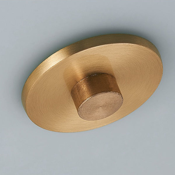 Modern Luxury Round Brass Glass LED Flush Mount Ceiling Light For Living Room