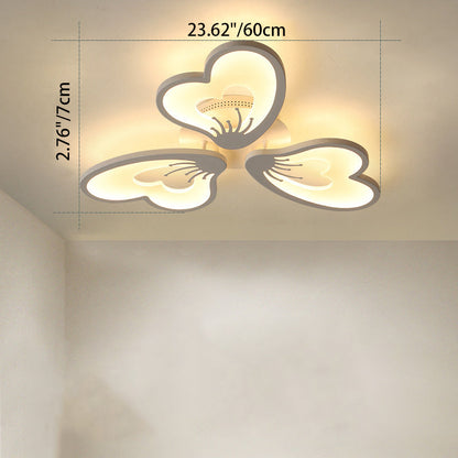 مصباح سقف LED شبه مسطح من الأكريليك على شكل ورقة طاحونة هوائية دائرية الشكل بتصميم معاصر لغرفة النوم