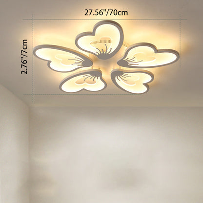 مصباح سقف LED شبه مسطح من الأكريليك على شكل ورقة طاحونة هوائية دائرية الشكل بتصميم معاصر لغرفة النوم