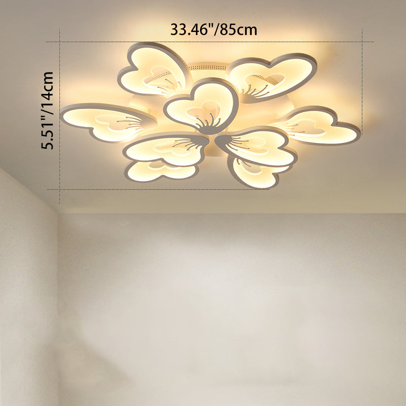 مصباح سقف LED شبه مسطح من الأكريليك على شكل ورقة طاحونة هوائية دائرية الشكل بتصميم معاصر لغرفة النوم