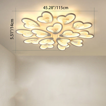 مصباح سقف LED شبه مسطح من الأكريليك على شكل ورقة طاحونة هوائية دائرية الشكل بتصميم معاصر لغرفة النوم