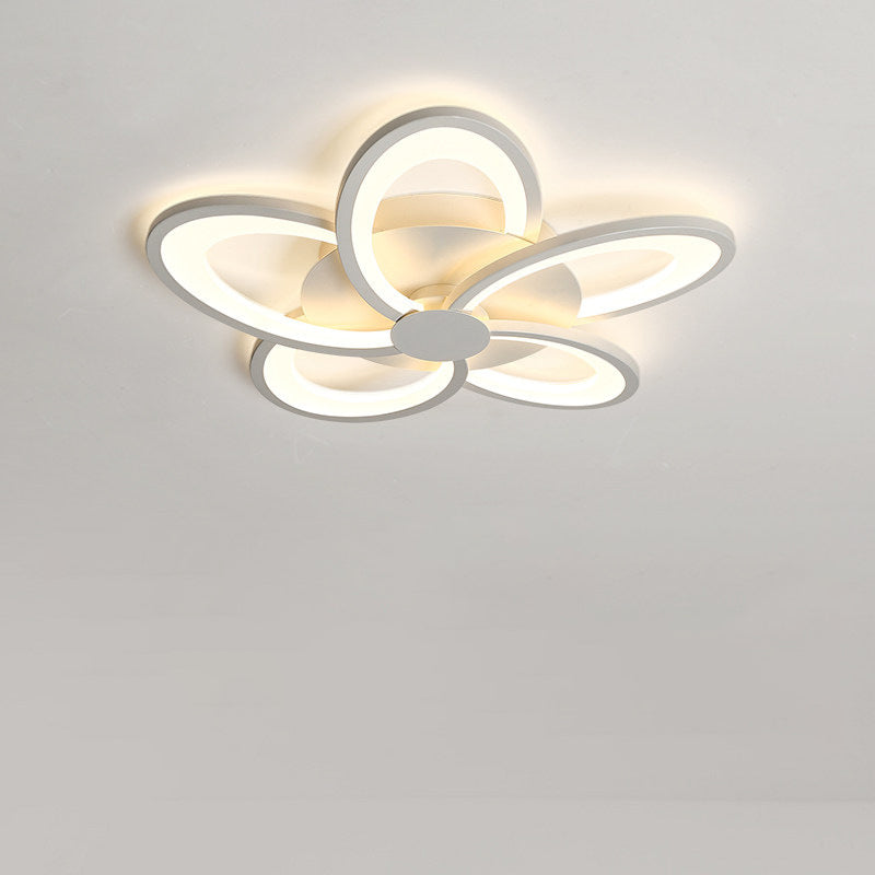 مصباح سقف LED شبه مسطح من الأكريليك على شكل ورقة طاحونة هوائية دائرية الشكل بتصميم معاصر لغرفة النوم