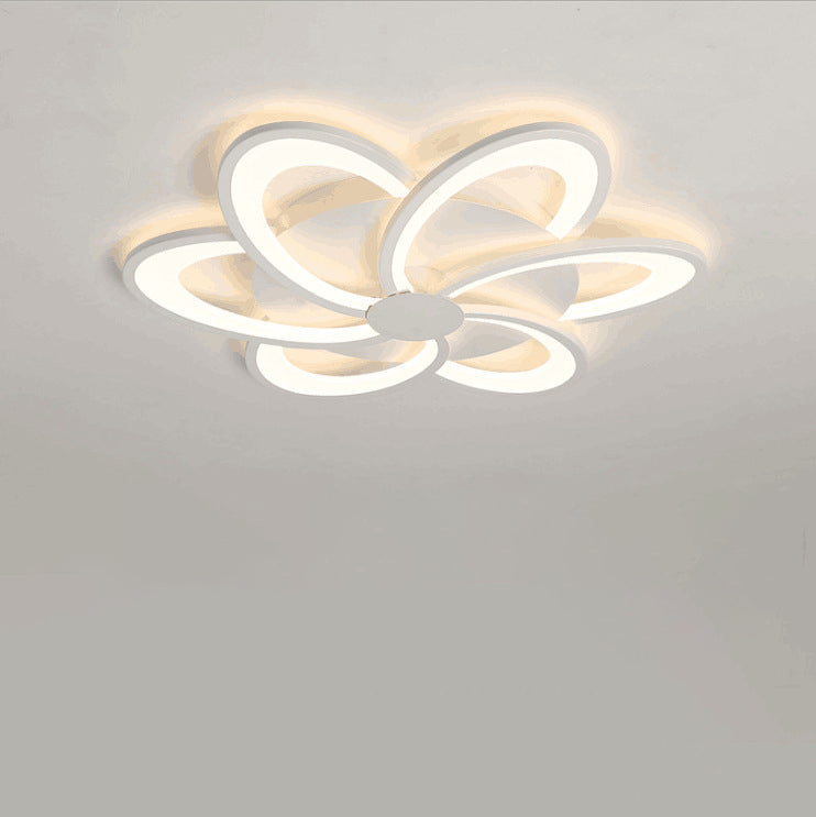 مصباح سقف LED شبه مسطح من الأكريليك على شكل ورقة طاحونة هوائية دائرية الشكل بتصميم معاصر لغرفة النوم