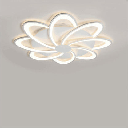 مصباح سقف LED شبه مسطح من الأكريليك على شكل ورقة طاحونة هوائية دائرية الشكل بتصميم معاصر لغرفة النوم