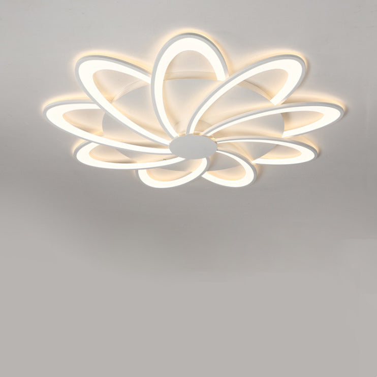 مصباح سقف LED شبه مسطح من الأكريليك على شكل ورقة طاحونة هوائية دائرية الشكل بتصميم معاصر لغرفة النوم