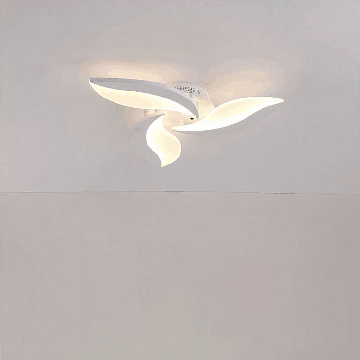 مصباح سقف LED شبه مسطح من الأكريليك على شكل ورقة طاحونة هوائية دائرية الشكل بتصميم معاصر لغرفة النوم