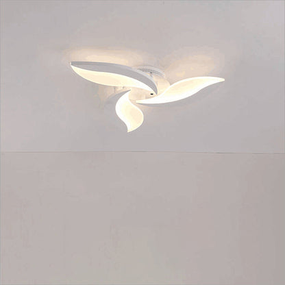مصباح سقف LED شبه مسطح من الأكريليك على شكل ورقة طاحونة هوائية دائرية الشكل بتصميم معاصر لغرفة النوم