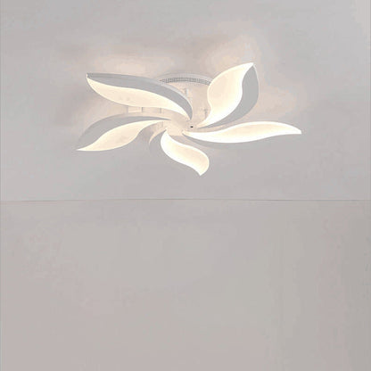 مصباح سقف LED شبه مسطح من الأكريليك على شكل ورقة طاحونة هوائية دائرية الشكل بتصميم معاصر لغرفة النوم