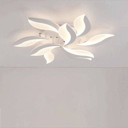 مصباح سقف LED شبه مسطح من الأكريليك على شكل ورقة طاحونة هوائية دائرية الشكل بتصميم معاصر لغرفة النوم