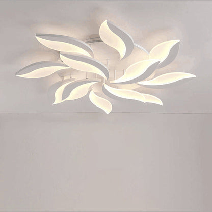 مصباح سقف LED شبه مسطح من الأكريليك على شكل ورقة طاحونة هوائية دائرية الشكل بتصميم معاصر لغرفة النوم