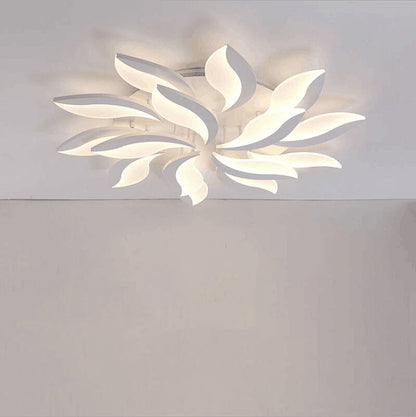 مصباح سقف LED شبه مسطح من الأكريليك على شكل ورقة طاحونة هوائية دائرية الشكل بتصميم معاصر لغرفة النوم