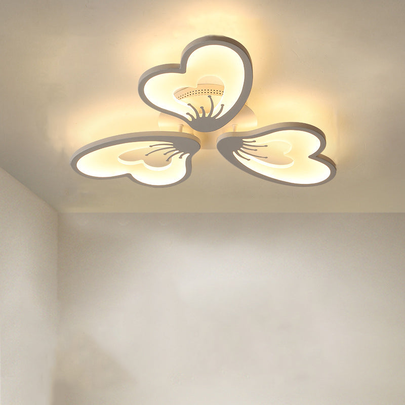 مصباح سقف LED شبه مسطح من الأكريليك على شكل ورقة طاحونة هوائية دائرية الشكل بتصميم معاصر لغرفة النوم