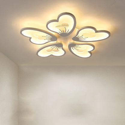 مصباح سقف LED شبه مسطح من الأكريليك على شكل ورقة طاحونة هوائية دائرية الشكل بتصميم معاصر لغرفة النوم