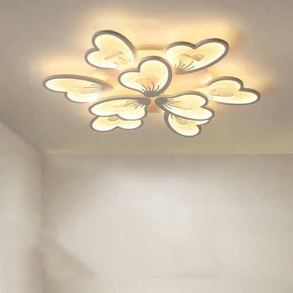 مصباح سقف LED شبه مسطح من الأكريليك على شكل ورقة طاحونة هوائية دائرية الشكل بتصميم معاصر لغرفة النوم