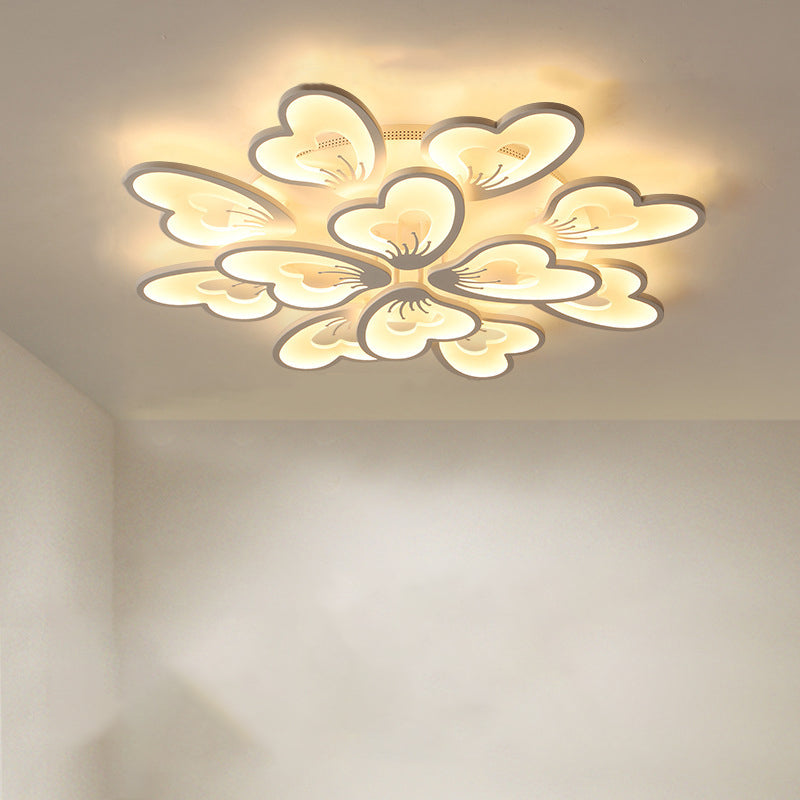 مصباح سقف LED شبه مسطح من الأكريليك على شكل ورقة طاحونة هوائية دائرية الشكل بتصميم معاصر لغرفة النوم