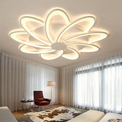 مصباح سقف LED شبه مسطح من الأكريليك على شكل ورقة طاحونة هوائية دائرية الشكل بتصميم معاصر لغرفة النوم