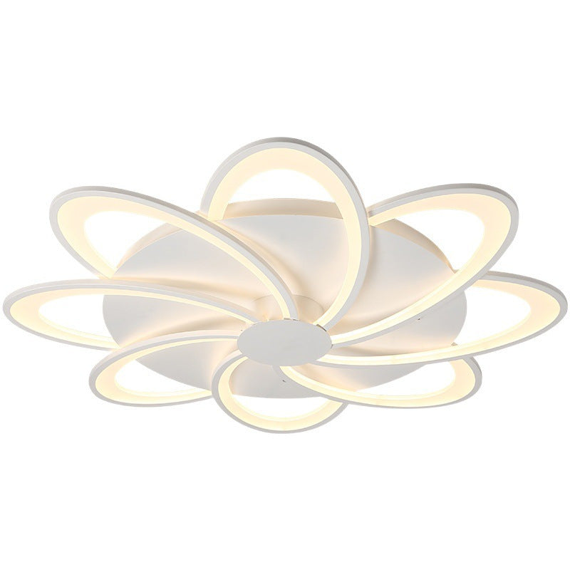 مصباح سقف LED شبه مسطح من الأكريليك على شكل ورقة طاحونة هوائية دائرية الشكل بتصميم معاصر لغرفة النوم