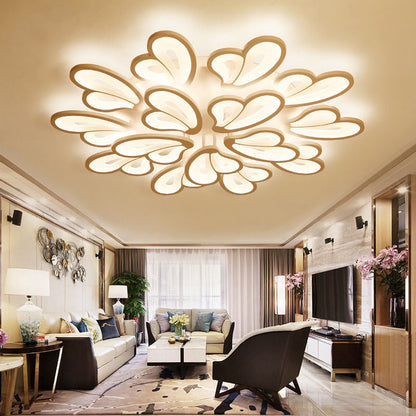 مصباح سقف LED شبه مسطح من الأكريليك على شكل ورقة طاحونة هوائية دائرية الشكل بتصميم معاصر لغرفة النوم