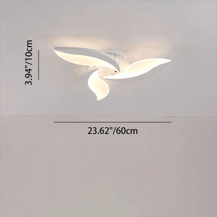 مصباح سقف LED شبه مسطح من الأكريليك على شكل ورقة طاحونة هوائية دائرية الشكل بتصميم معاصر لغرفة النوم