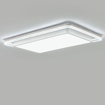 Modern Luxury Double Round Square Rectangular Iron Acrylic LED Flush Mount Ceiling Light For Living Room