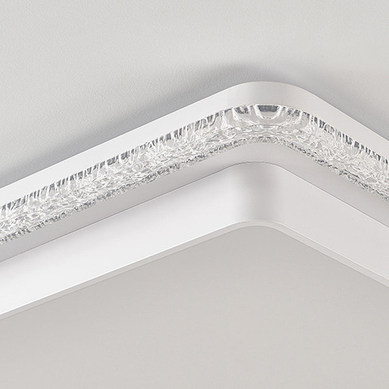 Modern Luxury Double Round Square Rectangular Iron Acrylic LED Flush Mount Ceiling Light For Living Room