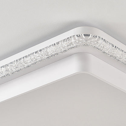 Modern Luxury Double Round Square Rectangular Iron Acrylic LED Flush Mount Ceiling Light For Living Room