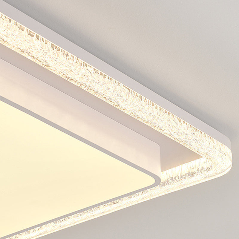 Modern Luxury Double Round Square Rectangular Iron Acrylic LED Flush Mount Ceiling Light For Living Room