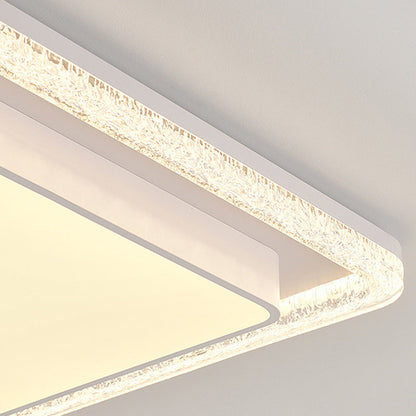 Modern Luxury Double Round Square Rectangular Iron Acrylic LED Flush Mount Ceiling Light For Living Room