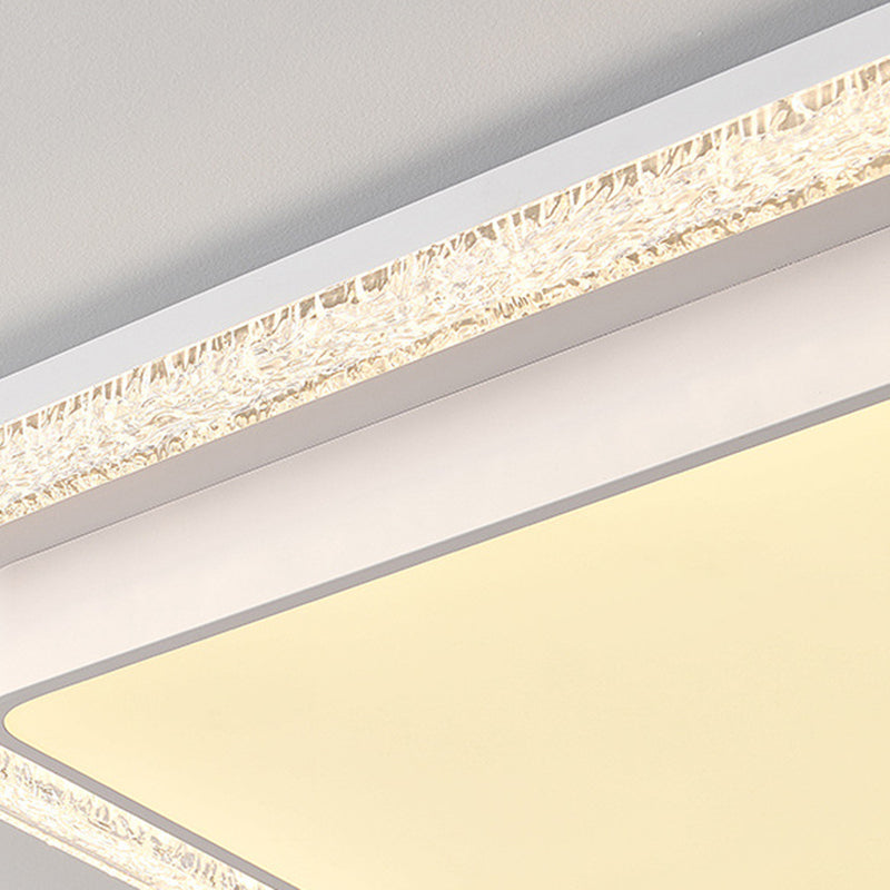 Modern Luxury Double Round Square Rectangular Iron Acrylic LED Flush Mount Ceiling Light For Living Room