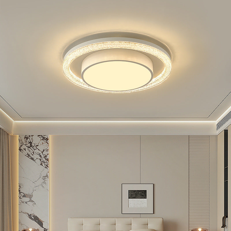 Modern Luxury Double Round Square Rectangular Iron Acrylic LED Flush Mount Ceiling Light For Living Room