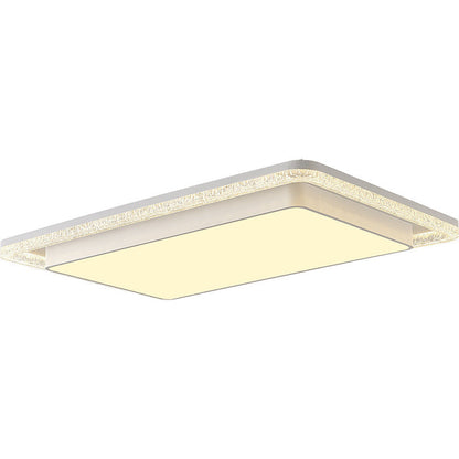 Modern Luxury Double Round Square Rectangular Iron Acrylic LED Flush Mount Ceiling Light For Living Room