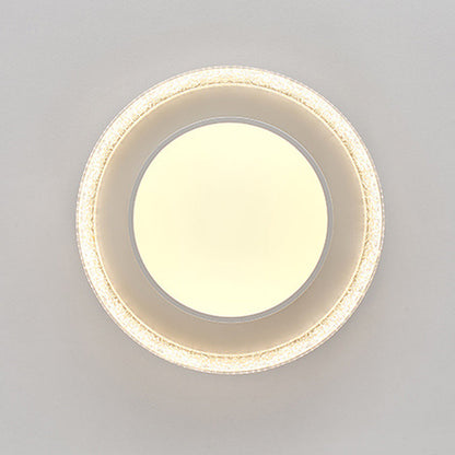 Modern Luxury Double Round Square Rectangular Iron Acrylic LED Flush Mount Ceiling Light For Living Room