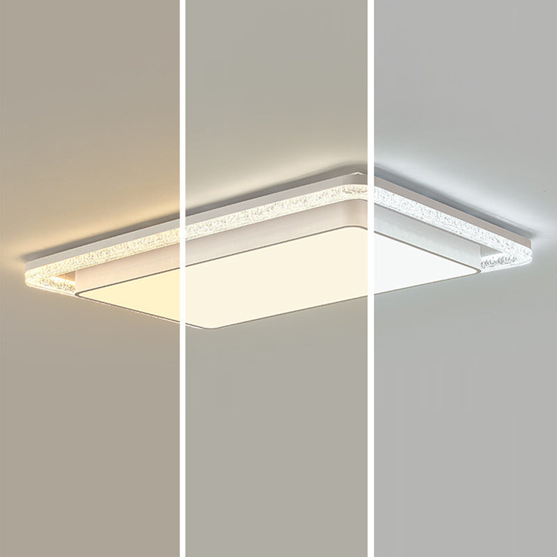 Modern Luxury Double Round Square Rectangular Iron Acrylic LED Flush Mount Ceiling Light For Living Room