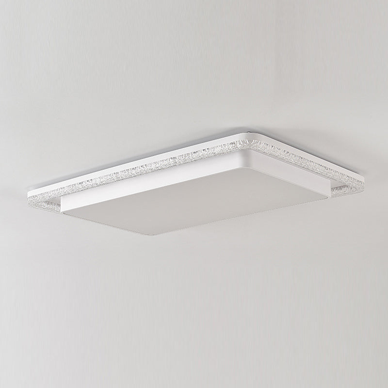 Modern Luxury Double Round Square Rectangular Iron Acrylic LED Flush Mount Ceiling Light For Living Room