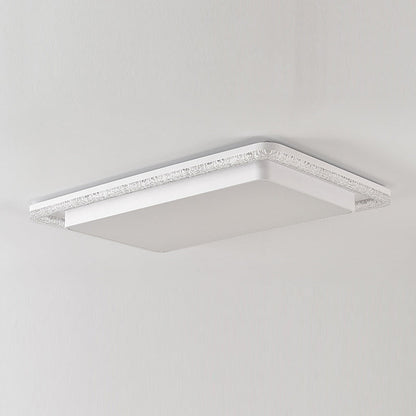 Modern Luxury Double Round Square Rectangular Iron Acrylic LED Flush Mount Ceiling Light For Living Room