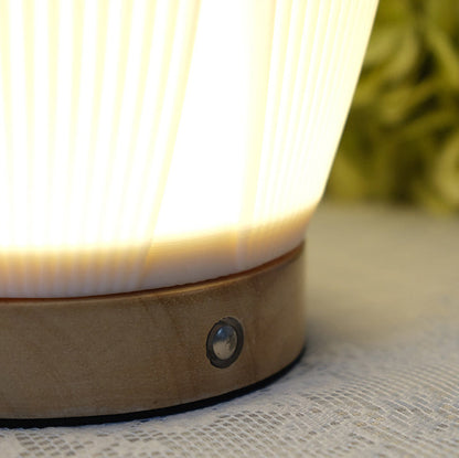 Contemporary Creative USB 3D Curved Wave Tulip Hedgehog Wood Base PLA LED Table Lamp Night Light For Bedroom