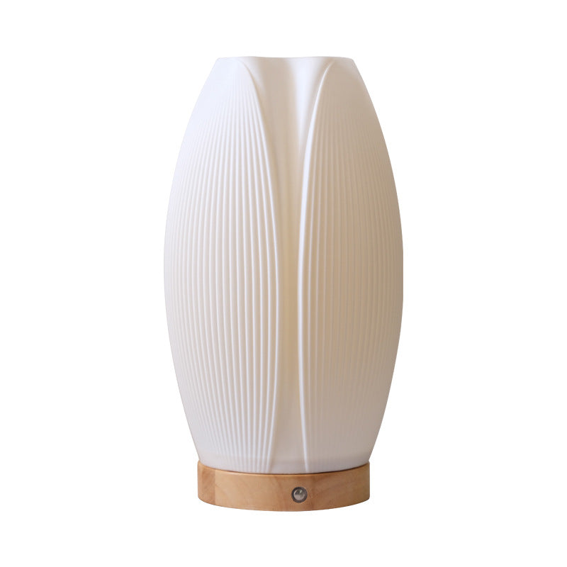 Contemporary Creative USB 3D Curved Wave Tulip Hedgehog Wood Base PLA LED Table Lamp Night Light For Bedroom