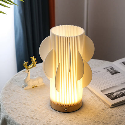 Contemporary Creative USB 3D Curved Wave Tulip Hedgehog Wood Base PLA LED Table Lamp Night Light For Bedroom