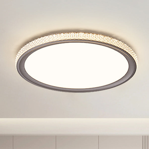 Modern Minimalist Round Aluminum Acrylic LED Flush Mount Ceiling Light For Living Room