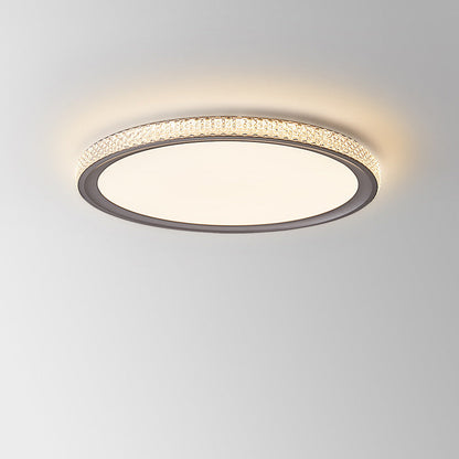 Modern Minimalist Round Aluminum Acrylic LED Flush Mount Ceiling Light For Living Room