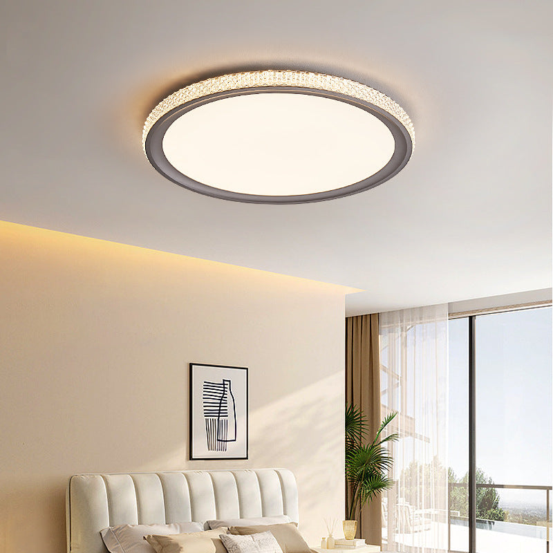 Modern Minimalist Round Aluminum Acrylic LED Flush Mount Ceiling Light For Living Room