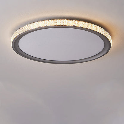 Modern Minimalist Round Aluminum Acrylic LED Flush Mount Ceiling Light For Living Room