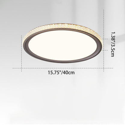 Modern Minimalist Round Aluminum Acrylic LED Flush Mount Ceiling Light For Living Room