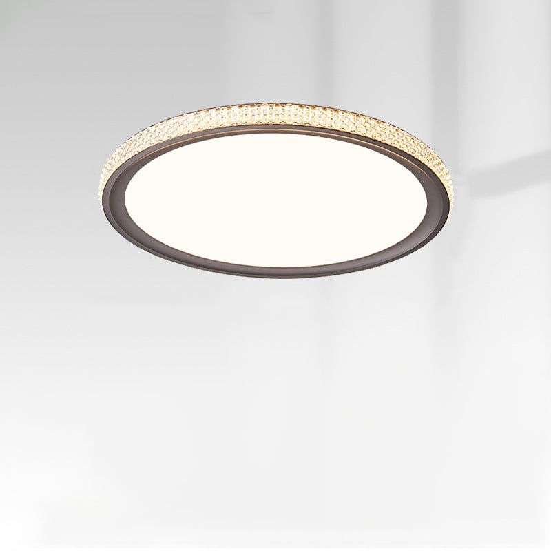 Modern Minimalist Round Aluminum Acrylic LED Flush Mount Ceiling Light For Living Room