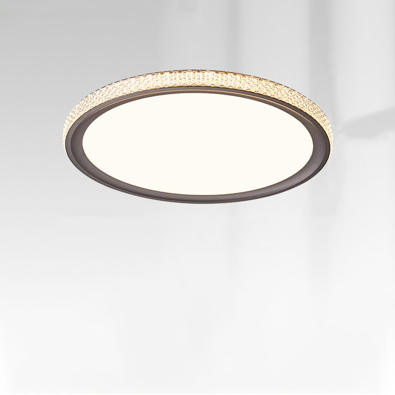 Modern Minimalist Round Aluminum Acrylic LED Flush Mount Ceiling Light For Living Room