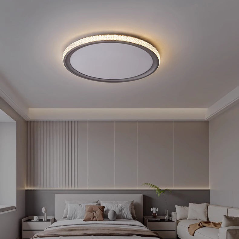Modern Minimalist Round Aluminum Acrylic LED Flush Mount Ceiling Light For Living Room